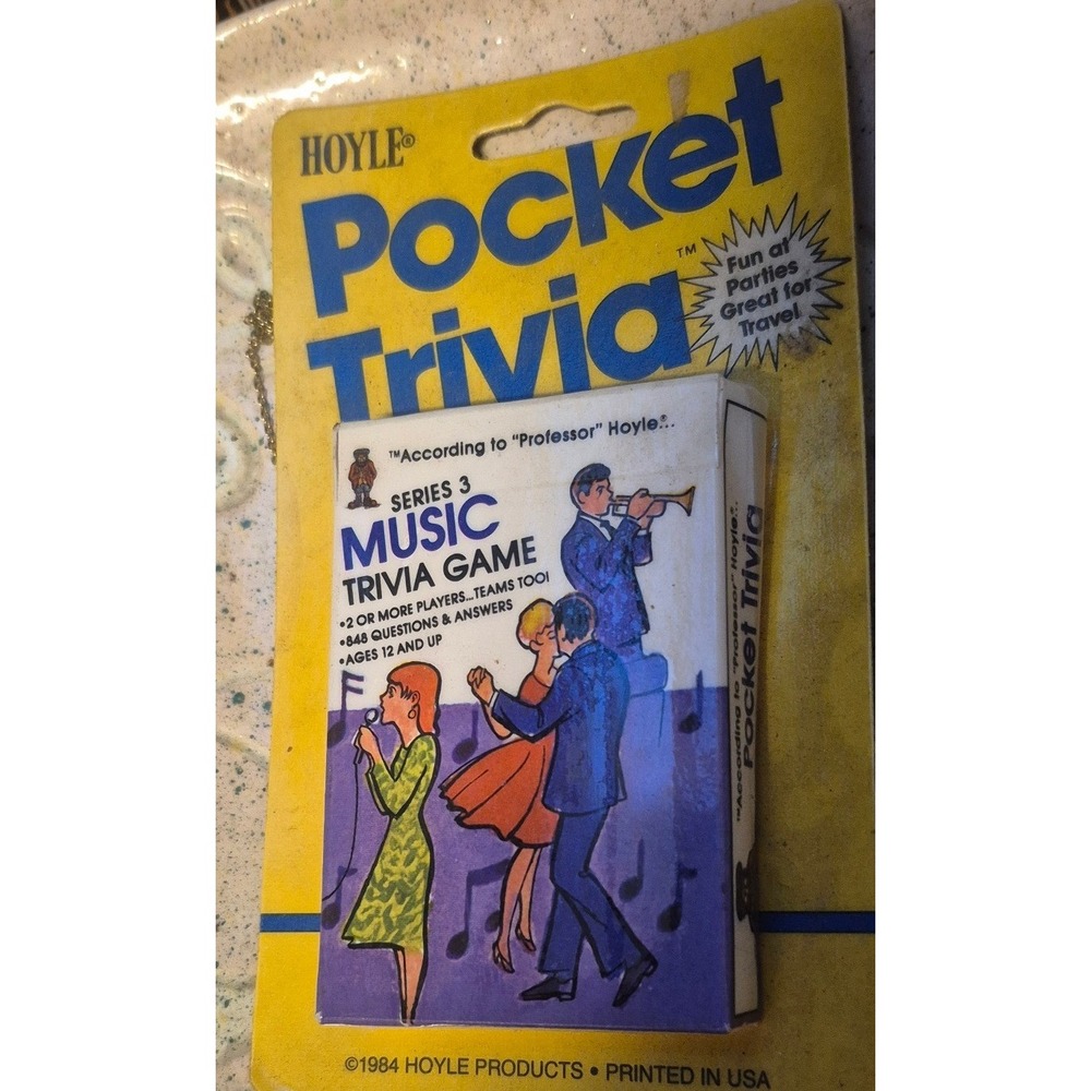 Vintage 1984 Hoyle Pocket Trivia Series 3 Music‎ Trivia Game New Sealed 848 Q&A